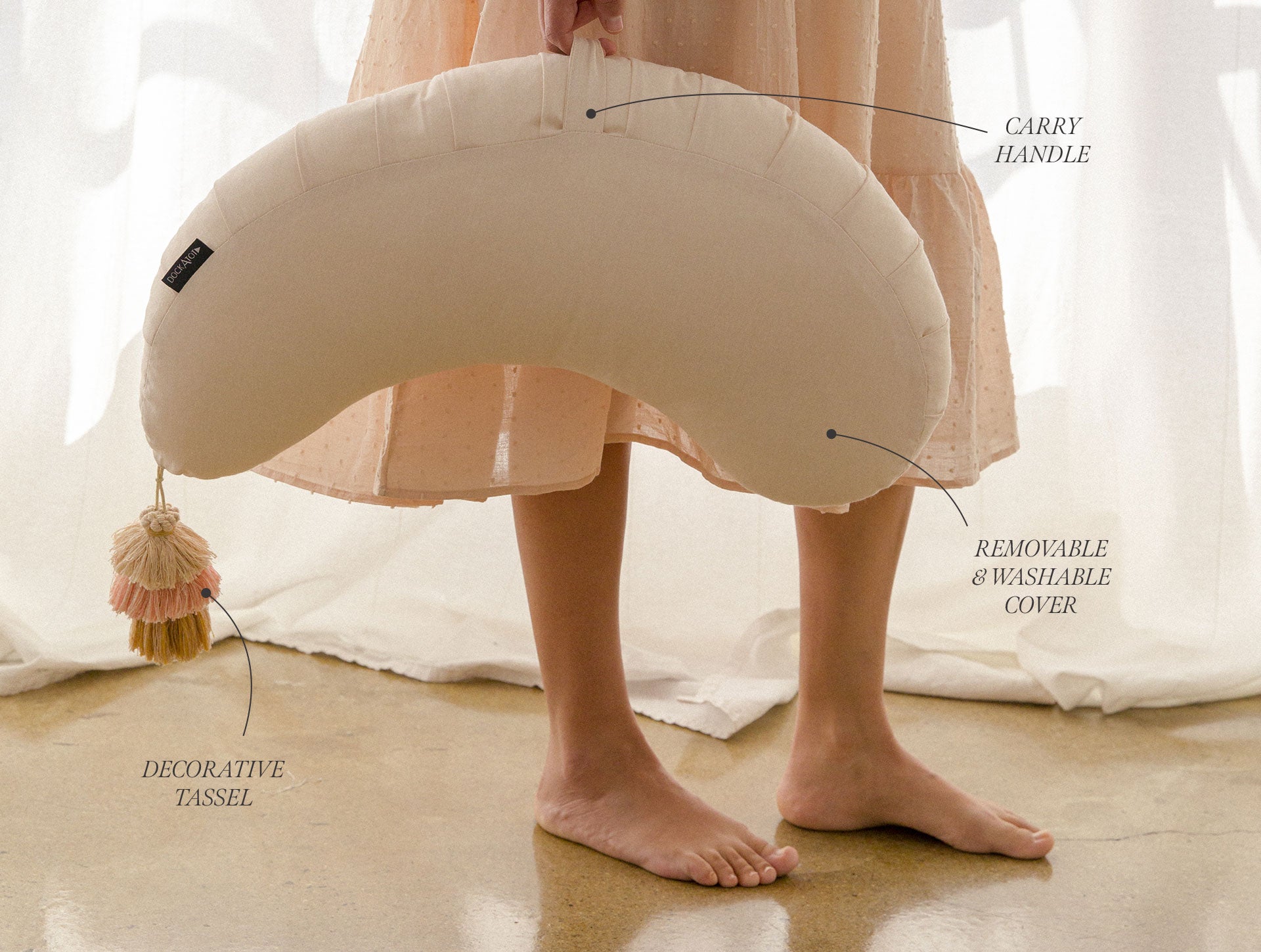 Carry handle, Removable & washable cover, decorative tassel